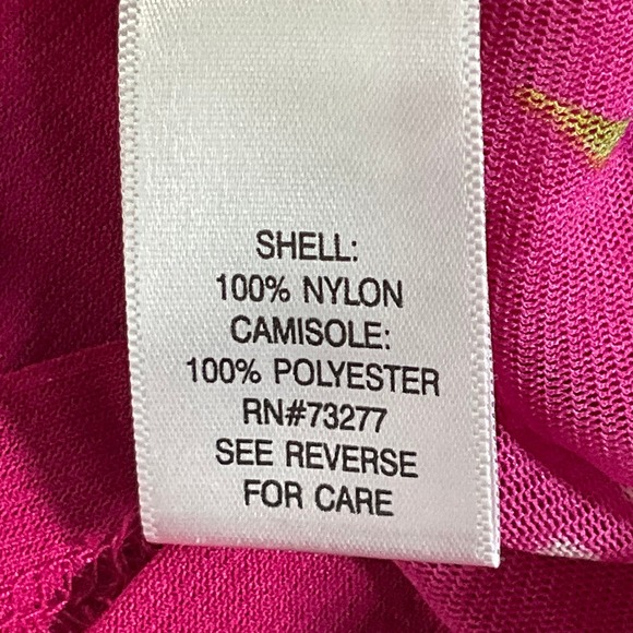 Apt‎ 9 Pink Floral Ombre Poncho Top Women's Size L Blouse Overlay Sheer Flowy - Picture 10 of 14